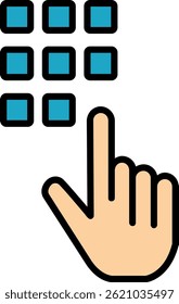 Dial Line Filled Vector Icon Design
