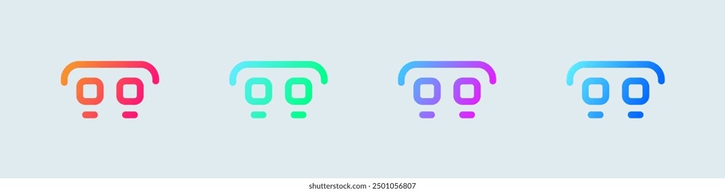 Dial line icon in gradient colors. Call signs vector illustration.