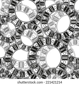 dial the old clock vector seamless pattern illustration