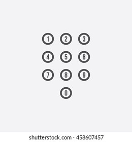 Dial pad icon in flat style isolated on gray background. Keypad symbol for your web site design, picture, art, logo, app, UI. Vector illustration EPS10, JPEG image
