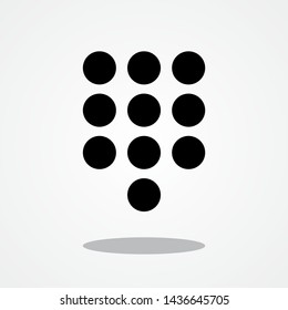 Dial Pad. Icon With Gray Shadow