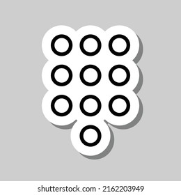 Dial pad icon vector. Flat design. Sticker with shadow on gray background.ai