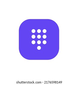 Dial pad, keypad button icon vector in flat style
