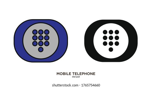 Dial pad vector illustration lineal color and filled design