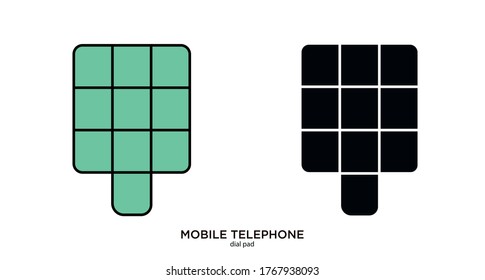 Dial pad vector illustration lineal color and filled design