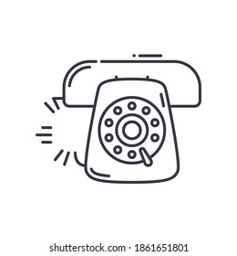 Icono de marcado telefónico, ilustración lineal aislada, vector de línea delgada, signo de diseño web, símbolo de concepto de contorno con trazo editable sobre fondo blanco.