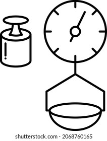 dial reading basket scale Concept, supermarket weigh balance Vector Icon Design, Weight Measuring device Error Symbol, Mass balances Sign, calibration and Vibration Stock Illustration