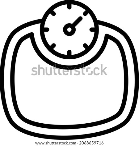 dial reading washroom scale Concept Vector Line Icon Design, Weight Measuring device Symbol, Mass balances Sign, Traditional scale Stock Illustration