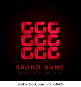 Dial red chromium metallic logo