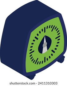 Dial Spring Balance Kitchen Scale isometric concept, Mechanical clockwork kitchen timer vector icon design, Bakery and Baker symbol food preparation and Kitchen Utensils sign, Recipe development stock