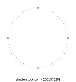 dial template for elegant watches, time circle with decorative elements, second, isolated on a white background, vector illustration
