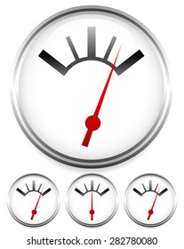 Dial templates with red needle and metallic frames.