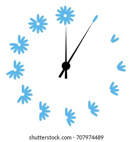 the dial of the watch with flower petals