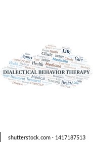 Dialectical Behavior Therapy word cloud. Wordcloud made with text only. svg