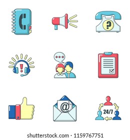 Dialer icons set. Cartoon set of 9 dialer vector icons for web isolated on white background