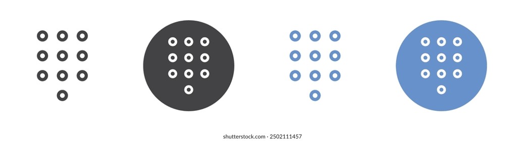 Dialing keypad icon Flat simple outline set