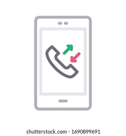 dialing list vector color line icon 
