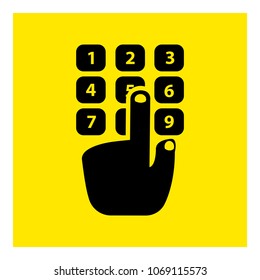 dialing a number phone icon vector