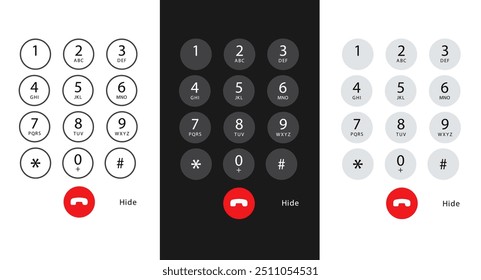 Marcación de la colección del App del teclado del teléfono inteligente con números y letras