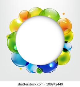 Dialog Balloons With Color Balls, Vector Illustration