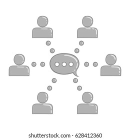 Dialog between people vector icon. Hand drawn illustration.