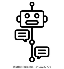 Diálogo Bot icono línea ilustración vectorial
