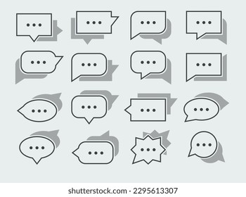 Dialog box black color. Vector illustration.