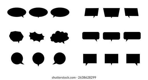 Dialog box black. Silhouette icon.