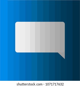 Dialog box icon on blue background. flat style
