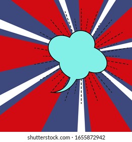 Plantilla de cuadro de diálogo sobre fondo de arte pop. Arrojar al estilo de arte pop. Ilustración del vector con la fase de copia