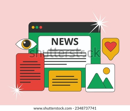 Dialog box with a web page on which the text of the news is placed. Access to current news via the Internet and the convenience of receiving information from various sources.