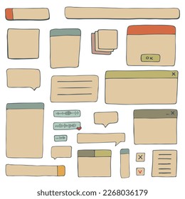 Dialogfelder alt. Retro PC-Elemente, Benutzeroberfläche, Betriebssystem, Fenster, Symbole im trendigen Retro-Stil. alte Computer-ui-Elemente-Dialogfelder Vektor-Set. Illustration der 90er. Vektorgrafik