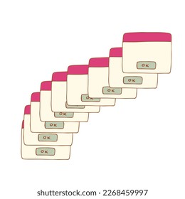 dialog boxes old. Retro pc elements, user interface, operating system, windows, icons in trendy retro style. old computer ui elements dialog boxes vector set. Illustration 90s. Vector illustration