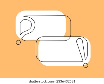 Dialog boxes for question and answer on orange background. Design blank.