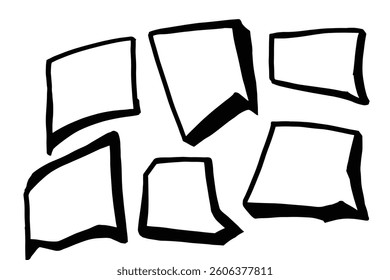 Dialog boxes of various shapes. Space for text for comics and advertising of nice colors on a white background.