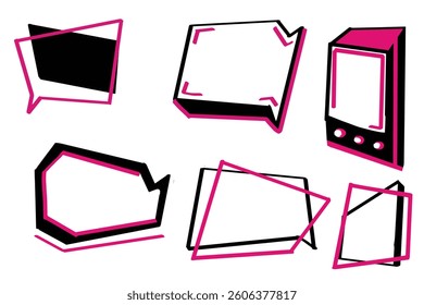 Dialog boxes of various shapes. Space for text for comics and advertising of nice colors on a white background.