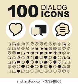 Dialog bubble icons. Speech pictogram. Talk vector graphic. Chat design collection.