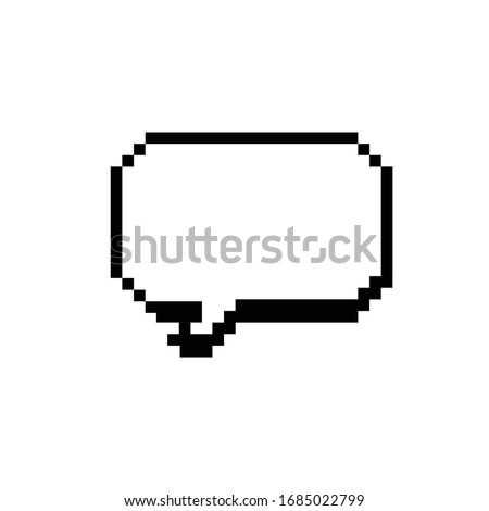 Dialog bubble Isolated on white background Pixel Art Vector illustration