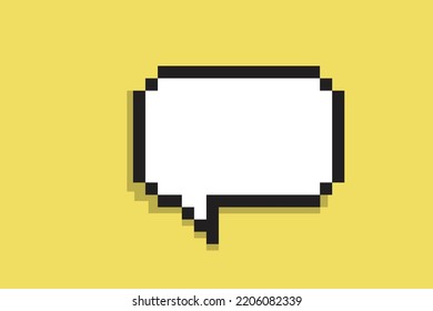 Dialog bubble Isolated on yellow background 8-bit Pixel Art 