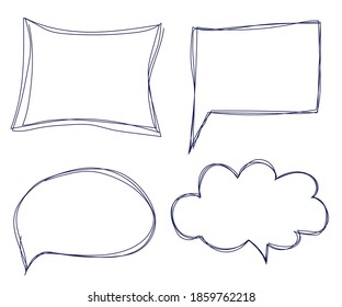 Dialog bubble sign on white background. Sketch. Vector illustration.