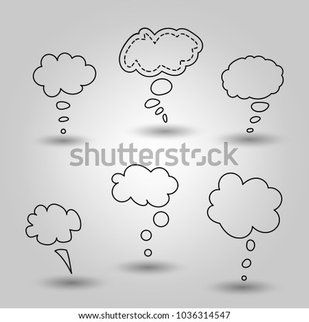 Dialog bubble, thought. Illustration of colloquial speech in a vector. Comics.