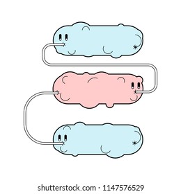Dialog bubbles chat. Bio correspondence template. Vector illustration