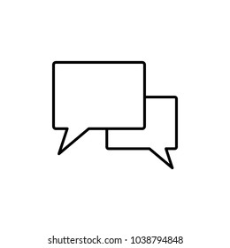 dialog bubbles chatting line black vector icon
