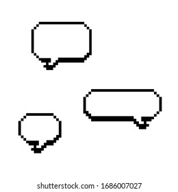 Dialog bubbles Isolated on white background Pixel Art Vector illustration