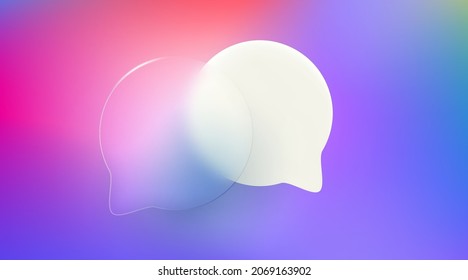 Dialog bubbles. Vector illustration with glass effect