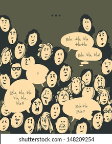 Dialog- cartoon characters - dark background
