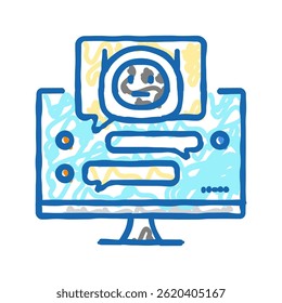 dialog chat bot doodle icon sketch vector. dialog chat bot sign. isolated symbol illustration