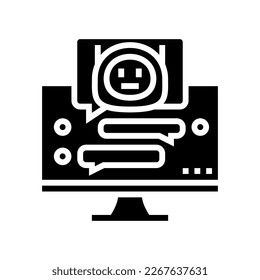 dialog chat bot glyph icon vector. dialog chat bot sign. isolated symbol illustration