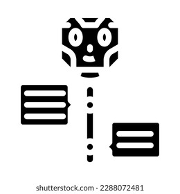 diálogo de chat de bot gyph icono vector. diálogo de inicio de sesión. ilustración de símbolo aislado