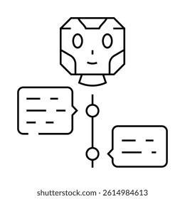 dialog chat bot line icon vector. dialog chat bot sign. isolated contour symbol black illustration